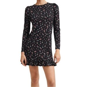 Mango Palos dress black floral size 8